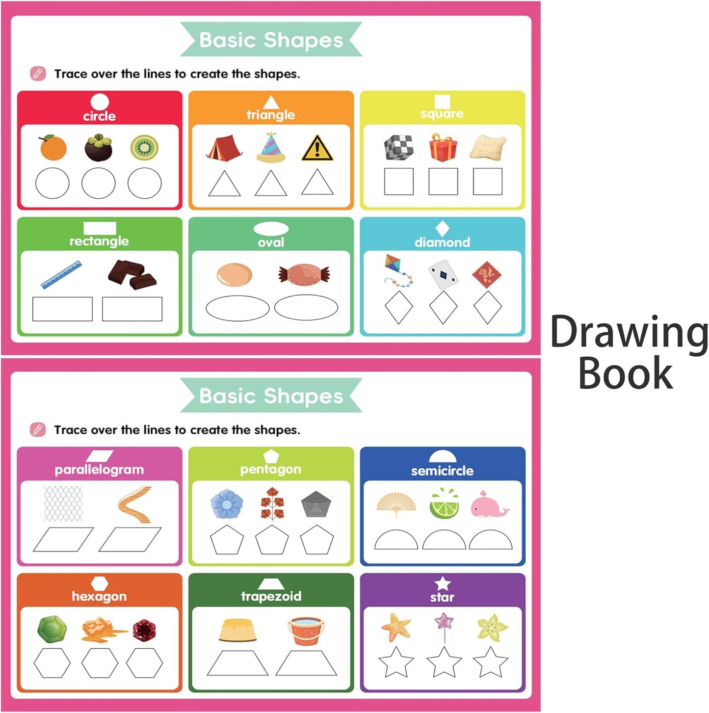 Magic Grooved Writing Practice, Grooved Handwriting Practice for Kids 8 Books, Preschool Workbook for Ages 3-10 with 6 Magic Pens 10 Ink Refills, 3 Pencil Grips for Kids Handwriting